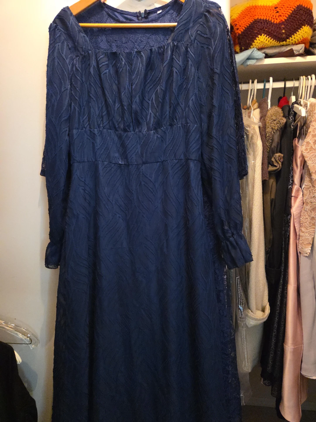Navy Blue Lace Dress