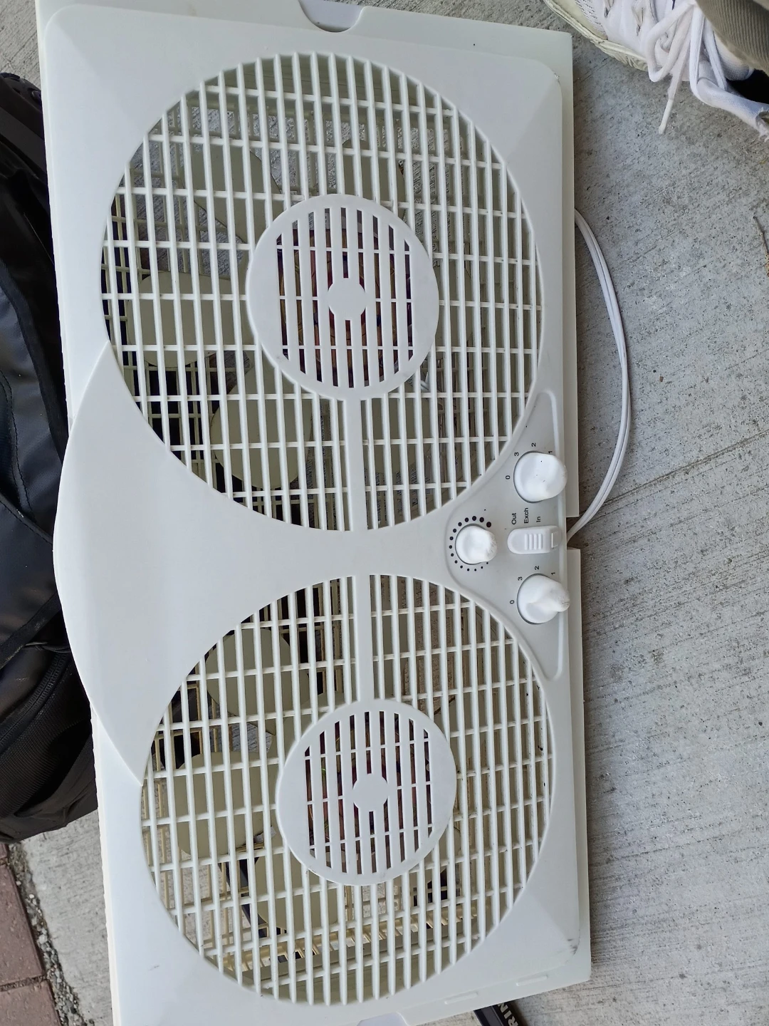 White Twin Window Fan