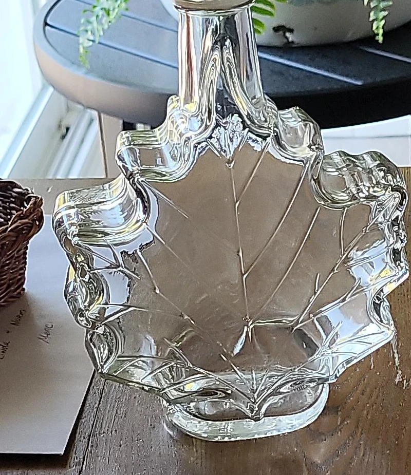 Glass Maple Leaf Shaped Dish