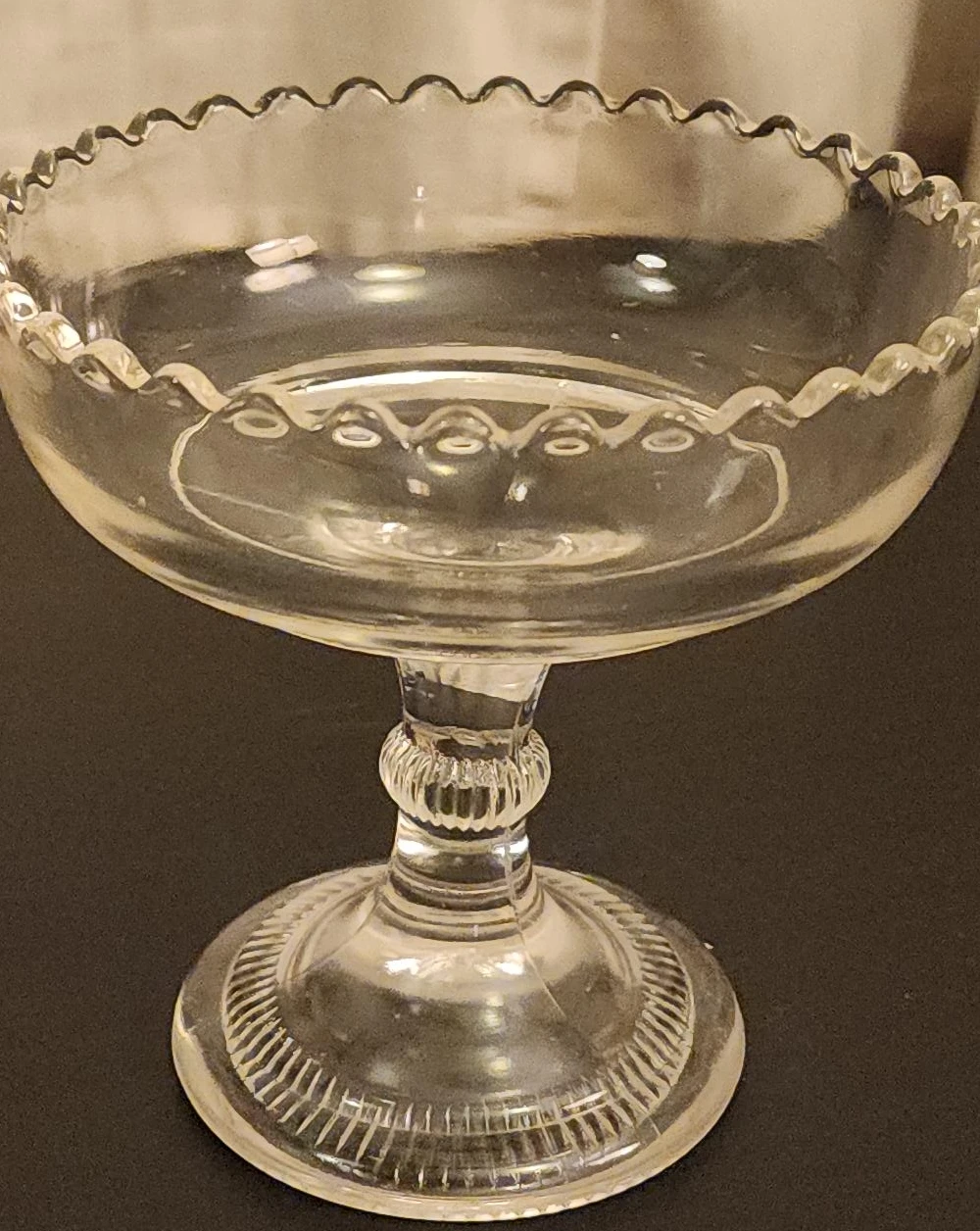 Glass Footed Compote Candy Dish