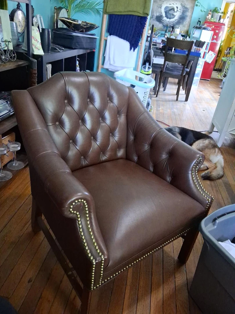 Alex Stuart Design Tufted Leather Armchair