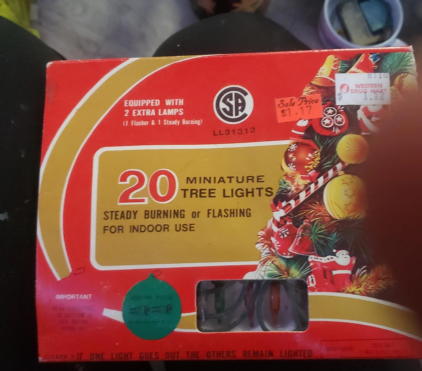 20 Miniature Tree Lights Steady Burning or Flashing