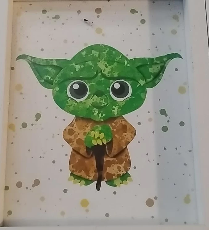 Framed Baby Yoda Artwork