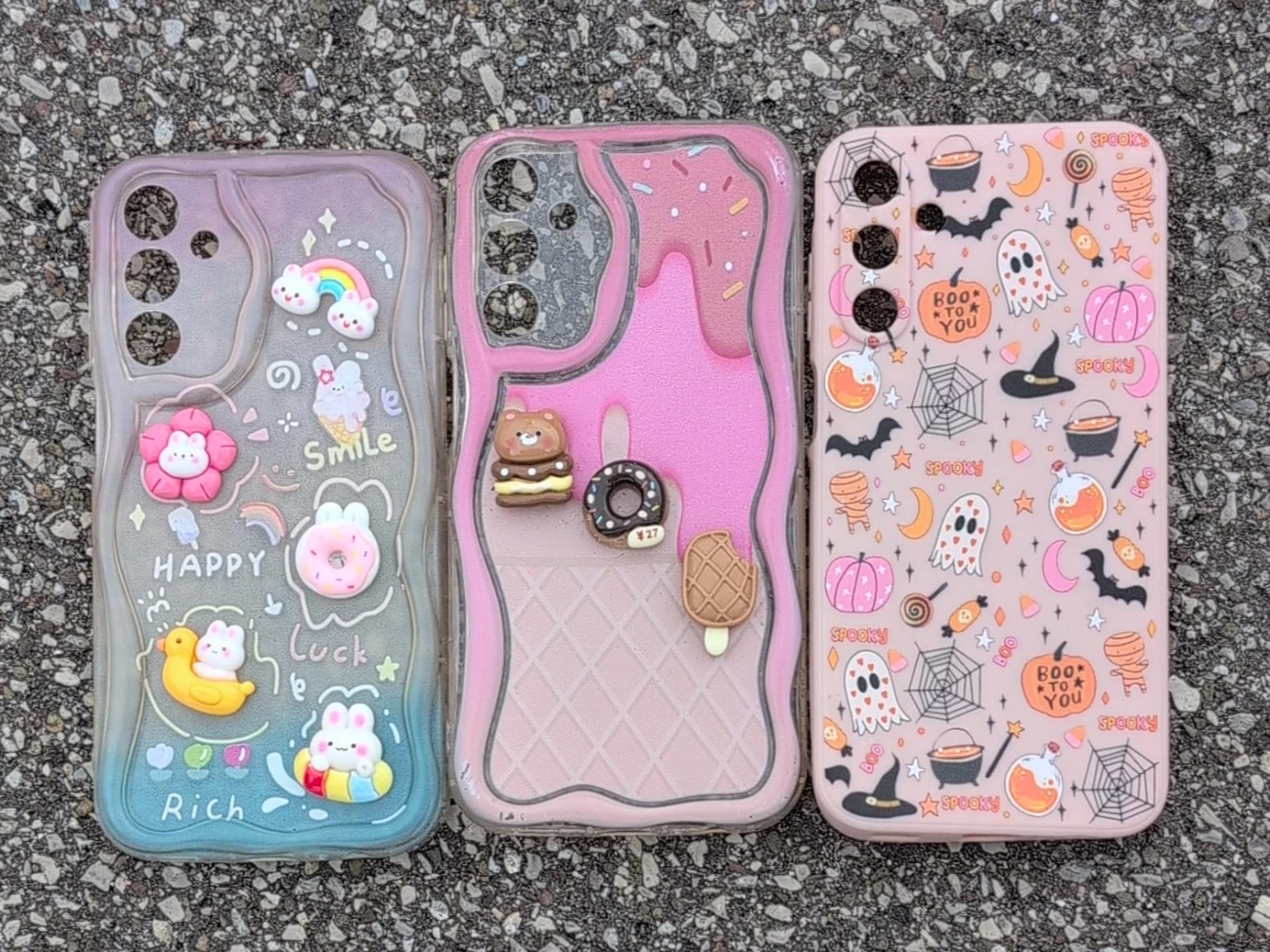 Lot of 3 Cute Phone Cases with Charms (Samsung Galaxy A15)
