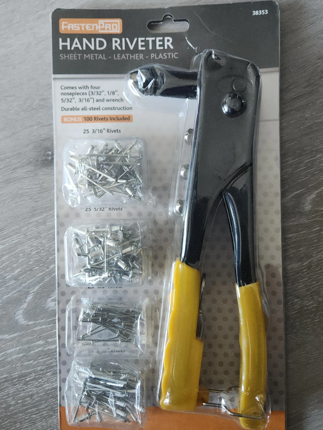 FastenPRO Hand Riveter Kit with Rivets