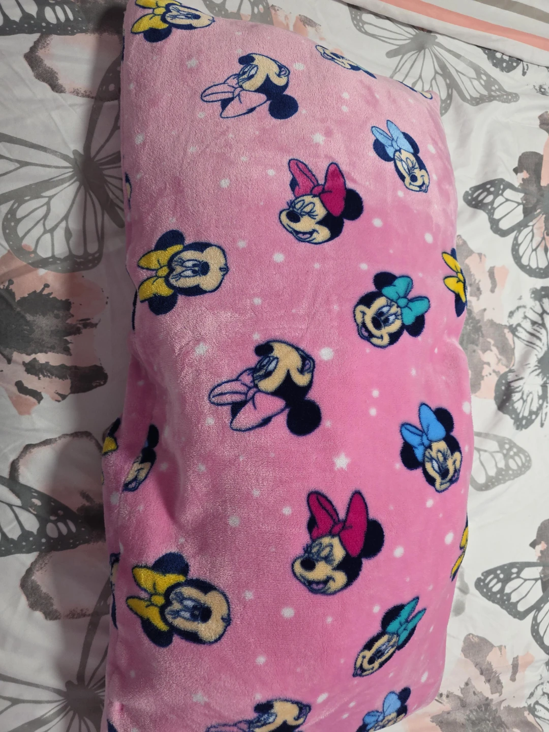 Minnie Mouse Pink Fleece Pillow