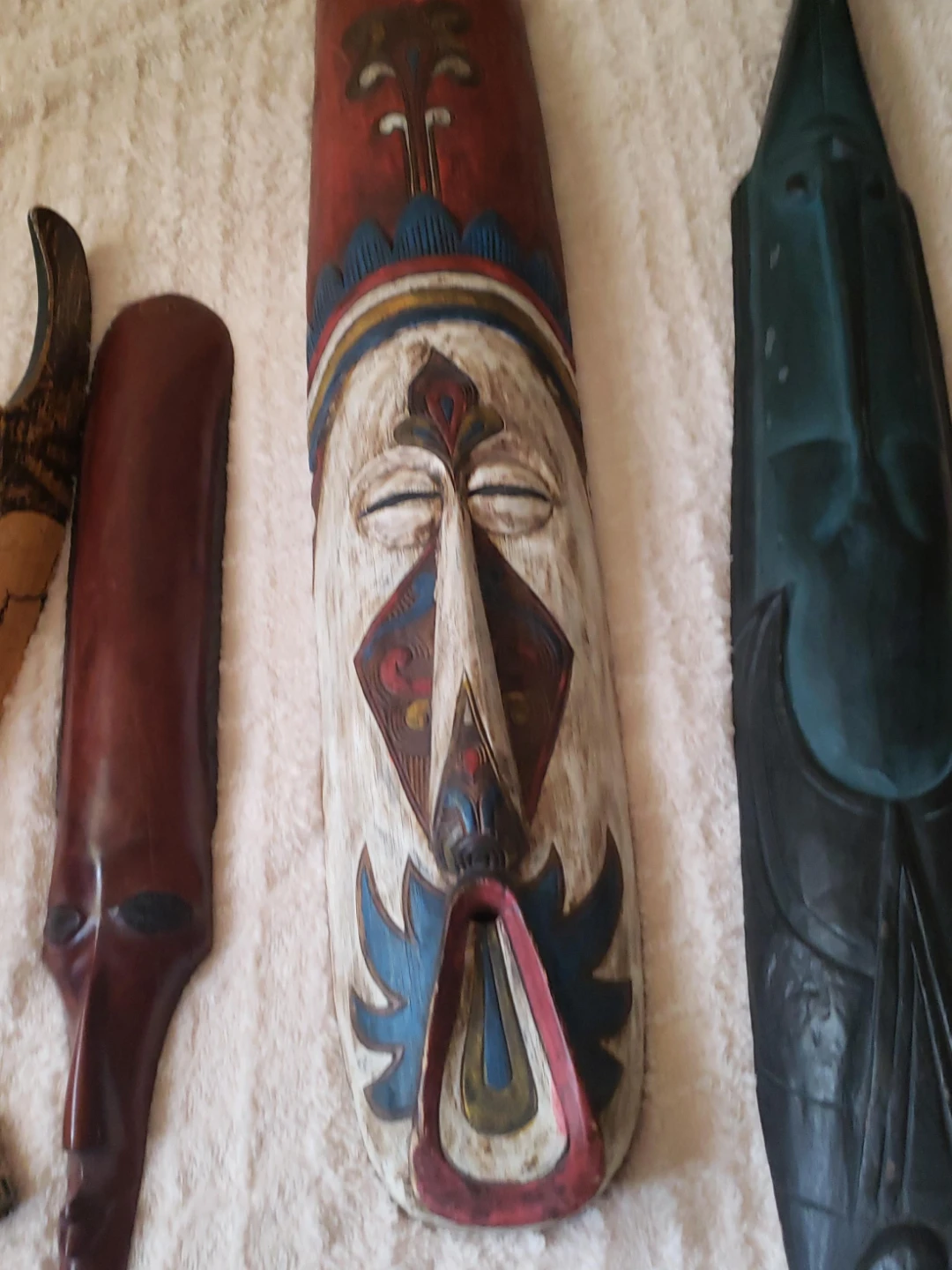 Set of 4 Decorative African Masks