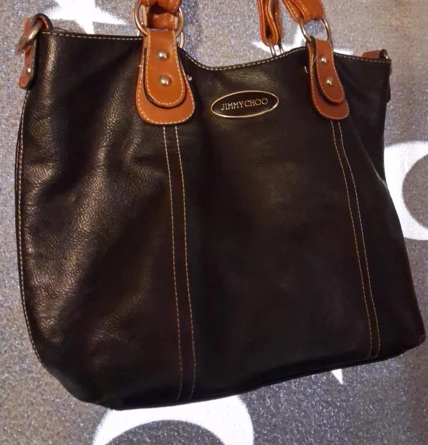 Jimmy Choo Black Leather Hobo Handbag