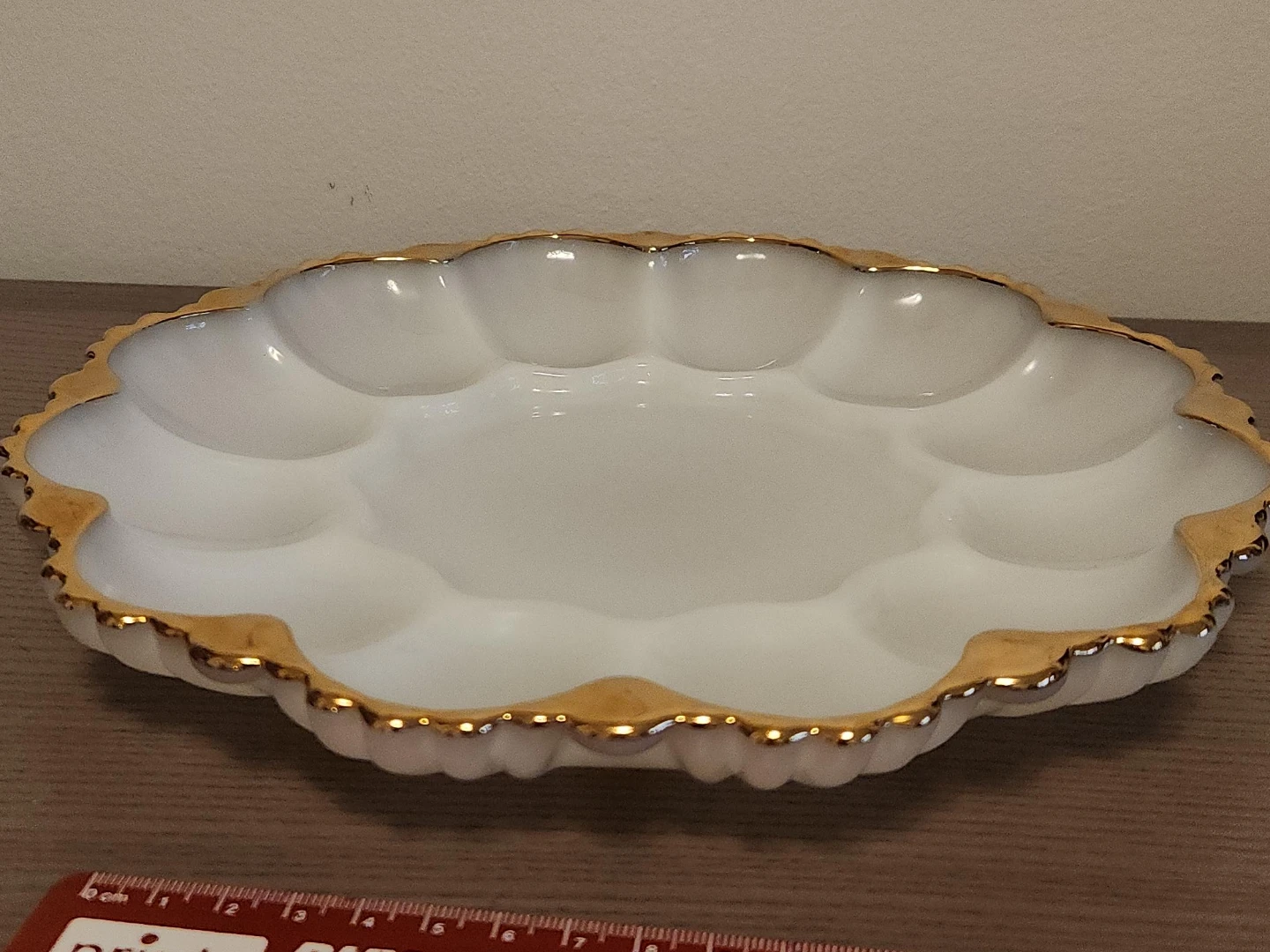White and Gold Divided Serving Dish
