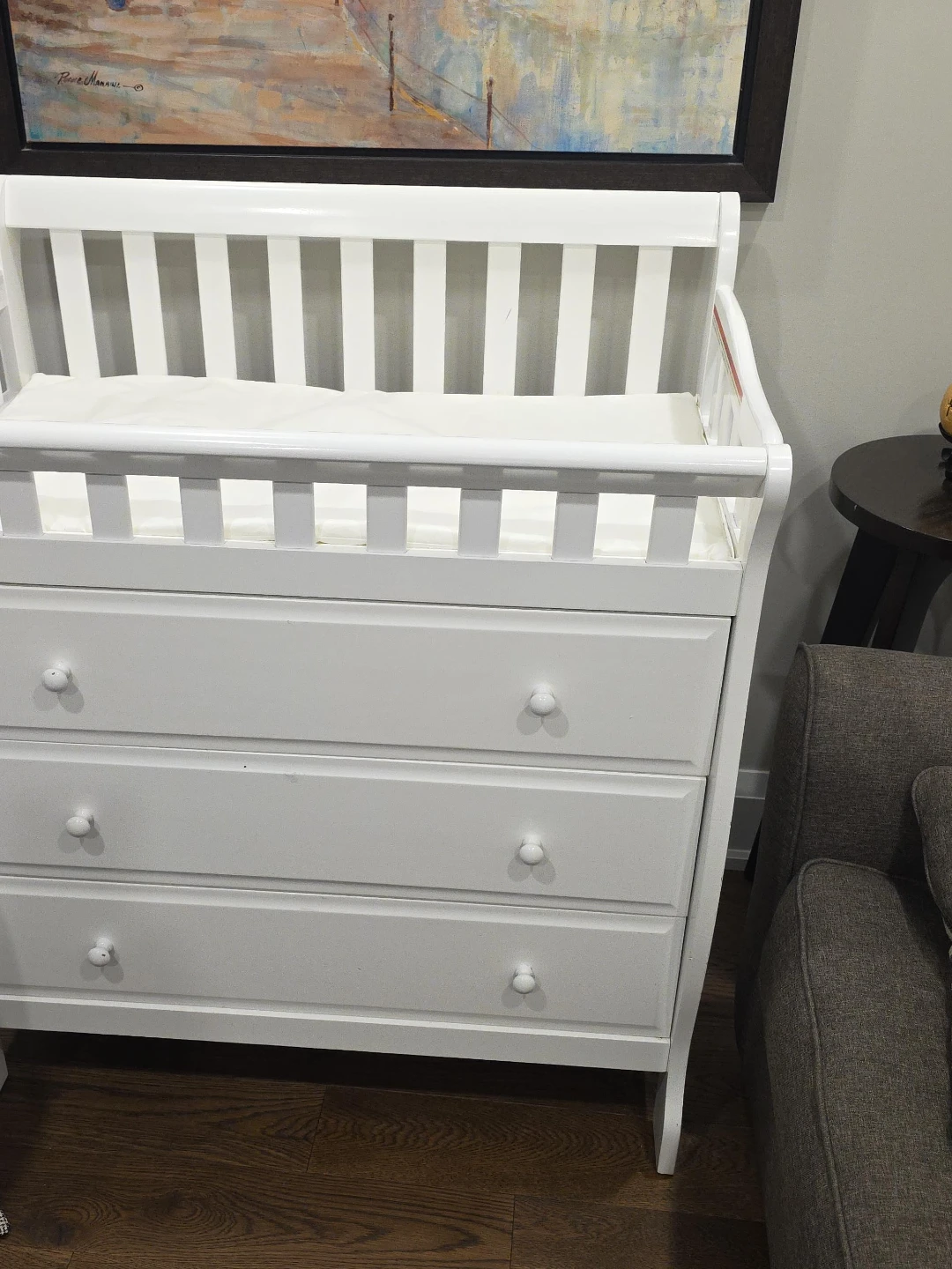 White Baby Changing Table Dresser - photo 2