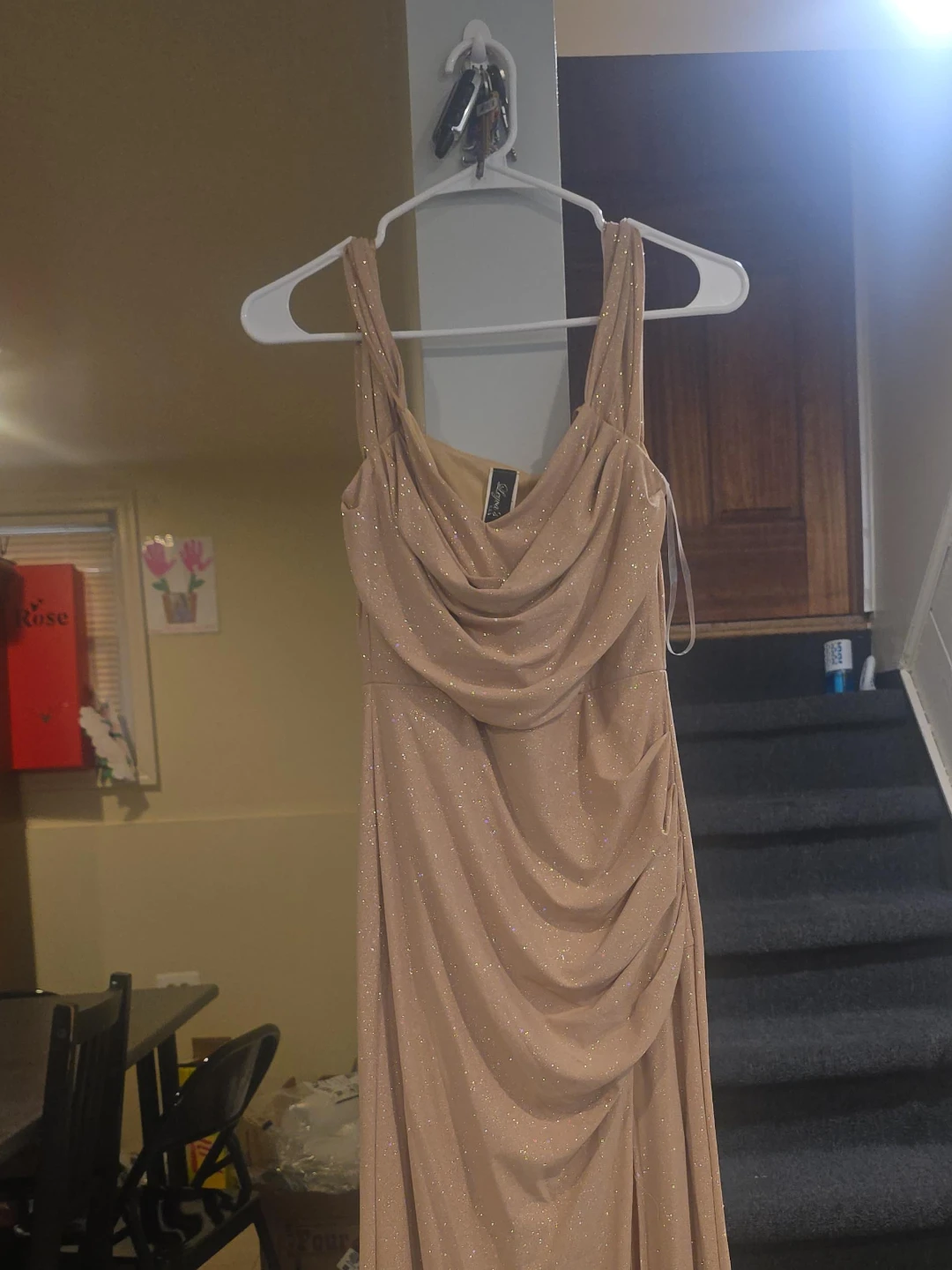 Sparkly Ruched Maxi Dress