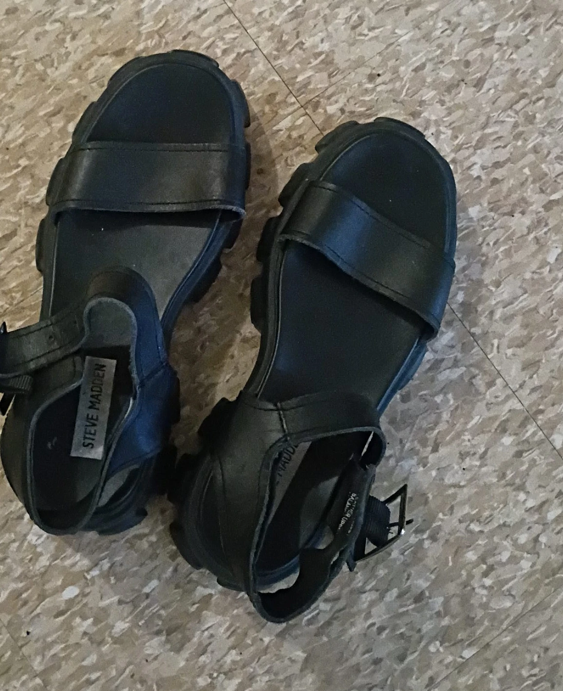 Steve Madden Black Platform Sandals