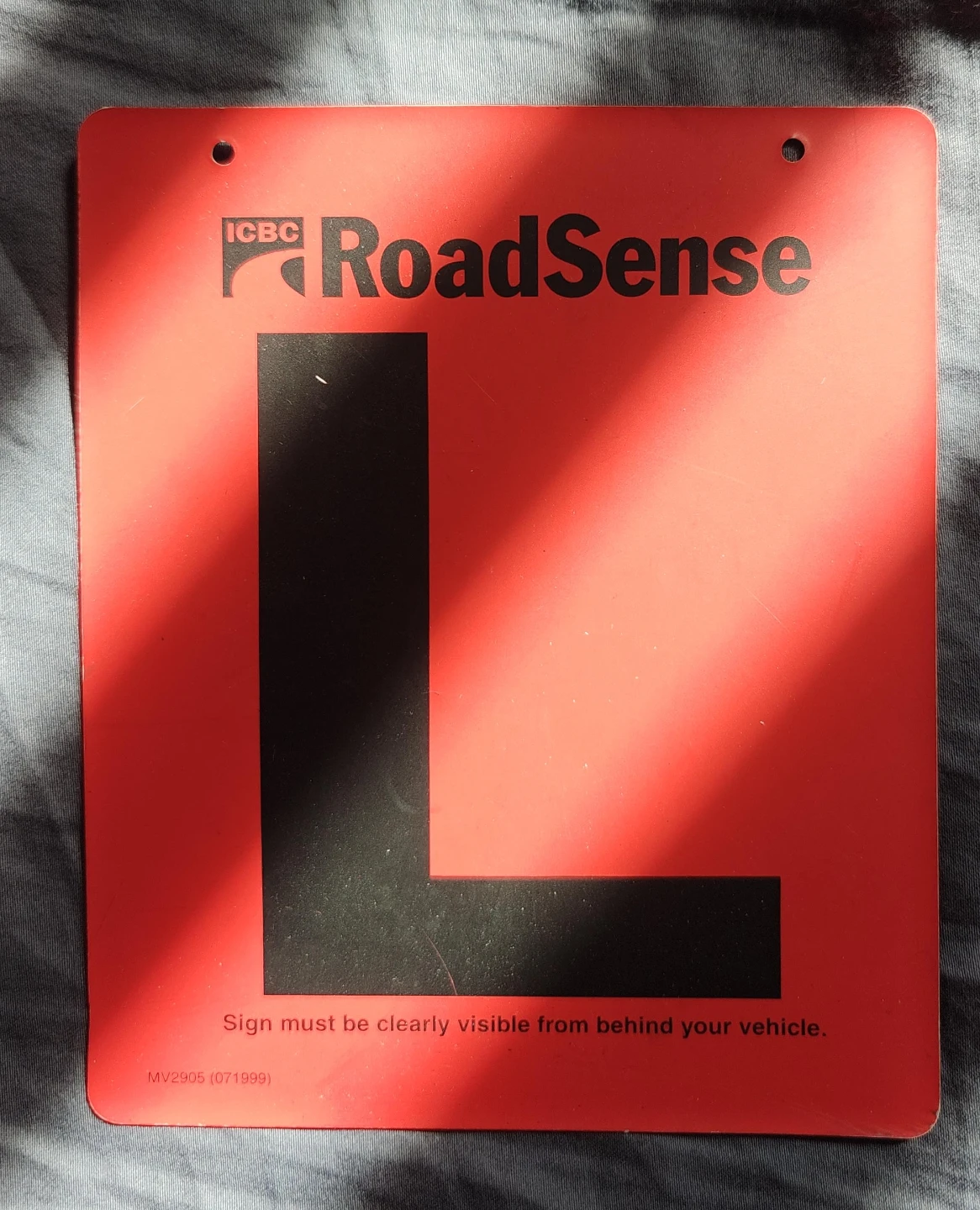 OG ICBC RoadSense L Plate