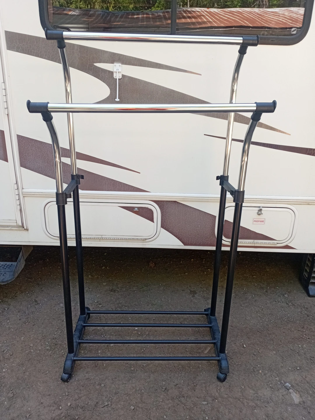Adjustable Double Garment Rack with Wheels