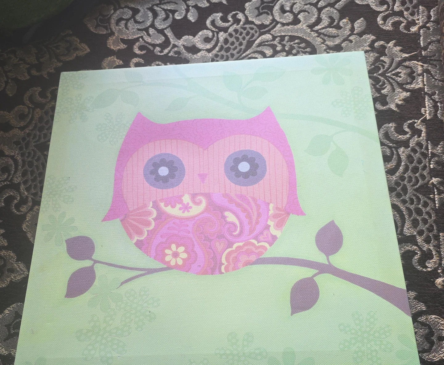 Pink Owl Canvas Art