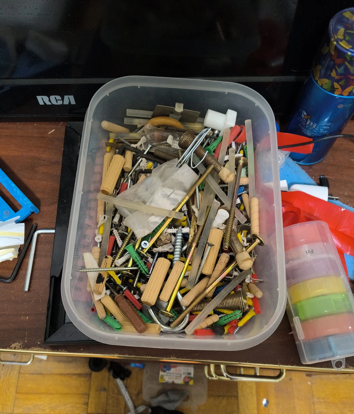 Assorted Fasteners and Hardware, nails, screws