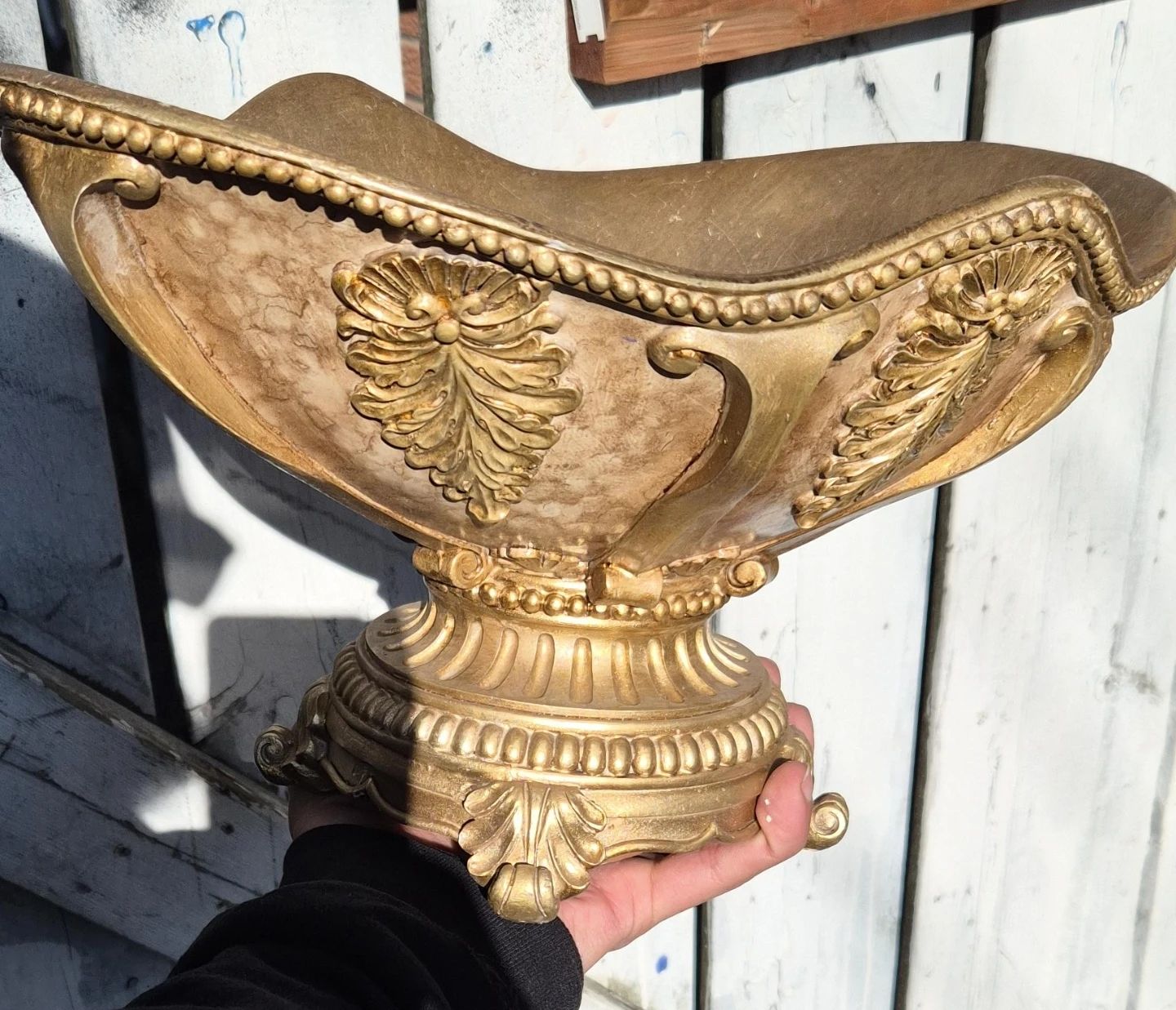 Antique Gold Decorative Pedestal Bowl