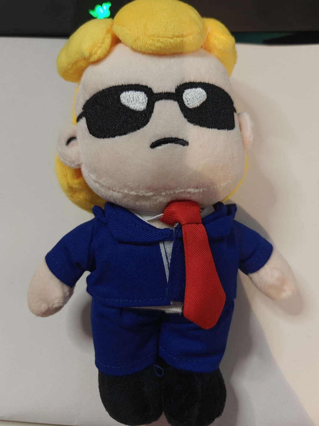 Plush Toy with Sunglasses and Blue Suit