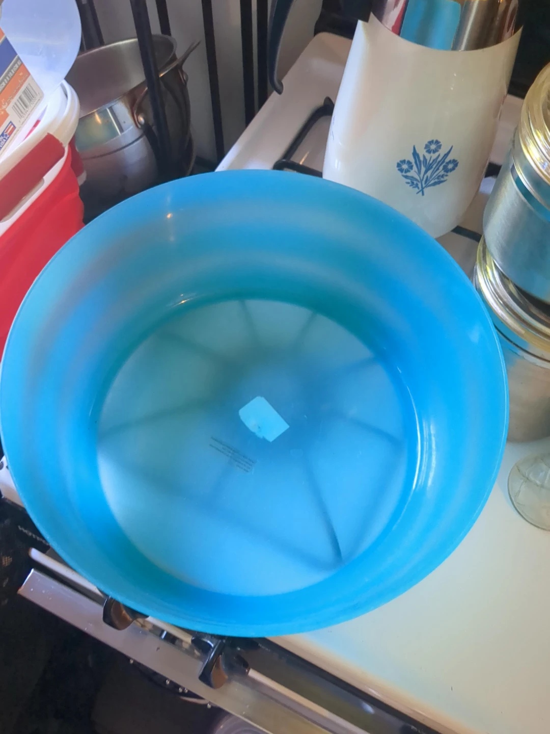 Blue Plastic Mixing Bowl