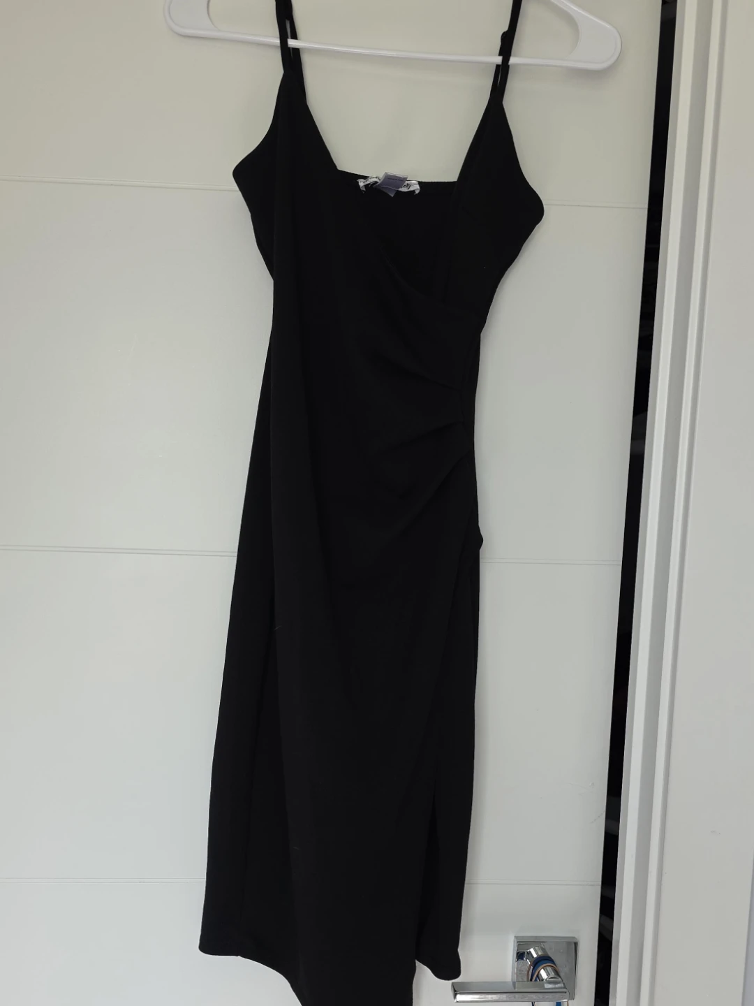Black Ruched Midi Dress