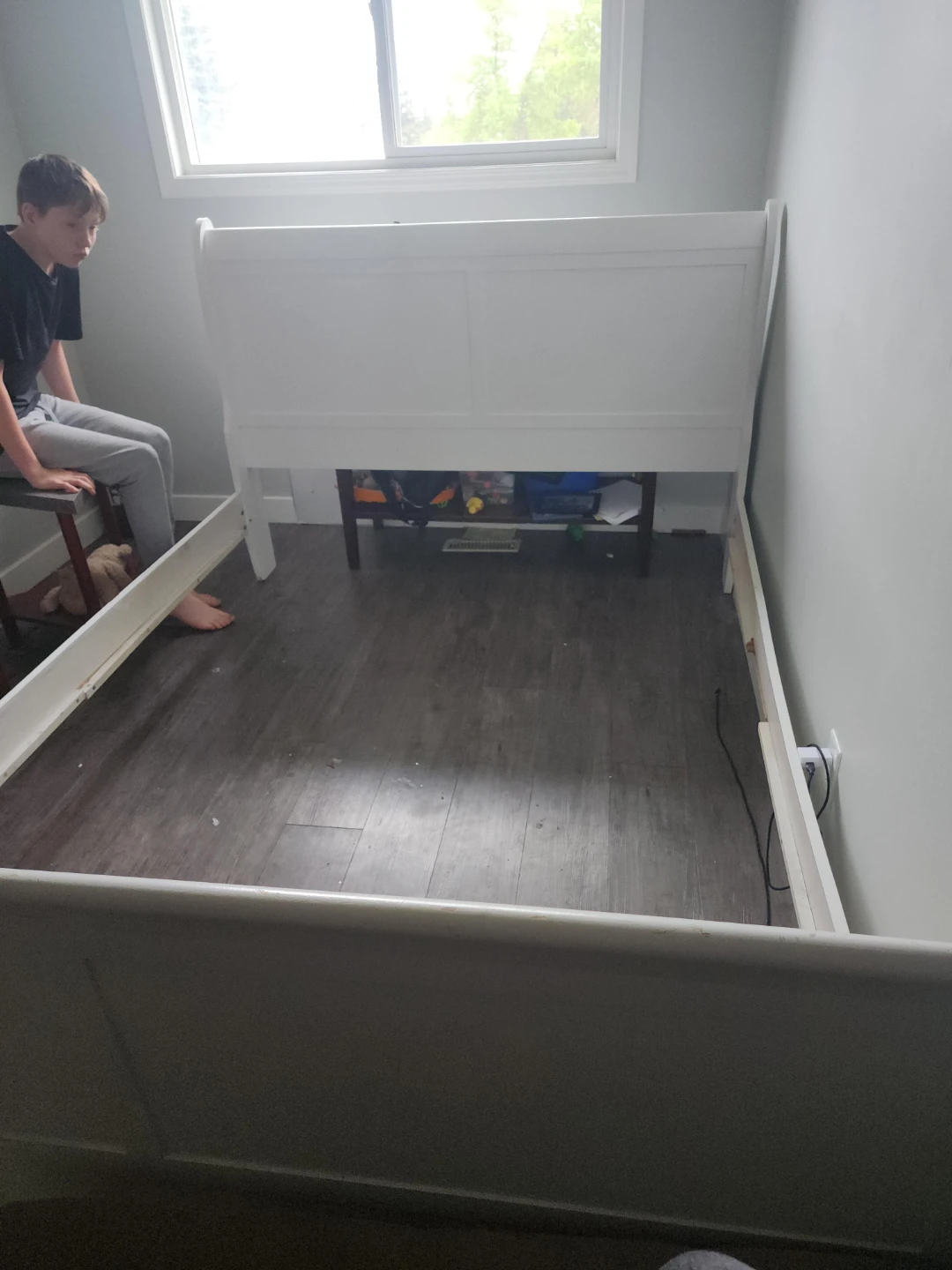 White Sleigh Bed Frame