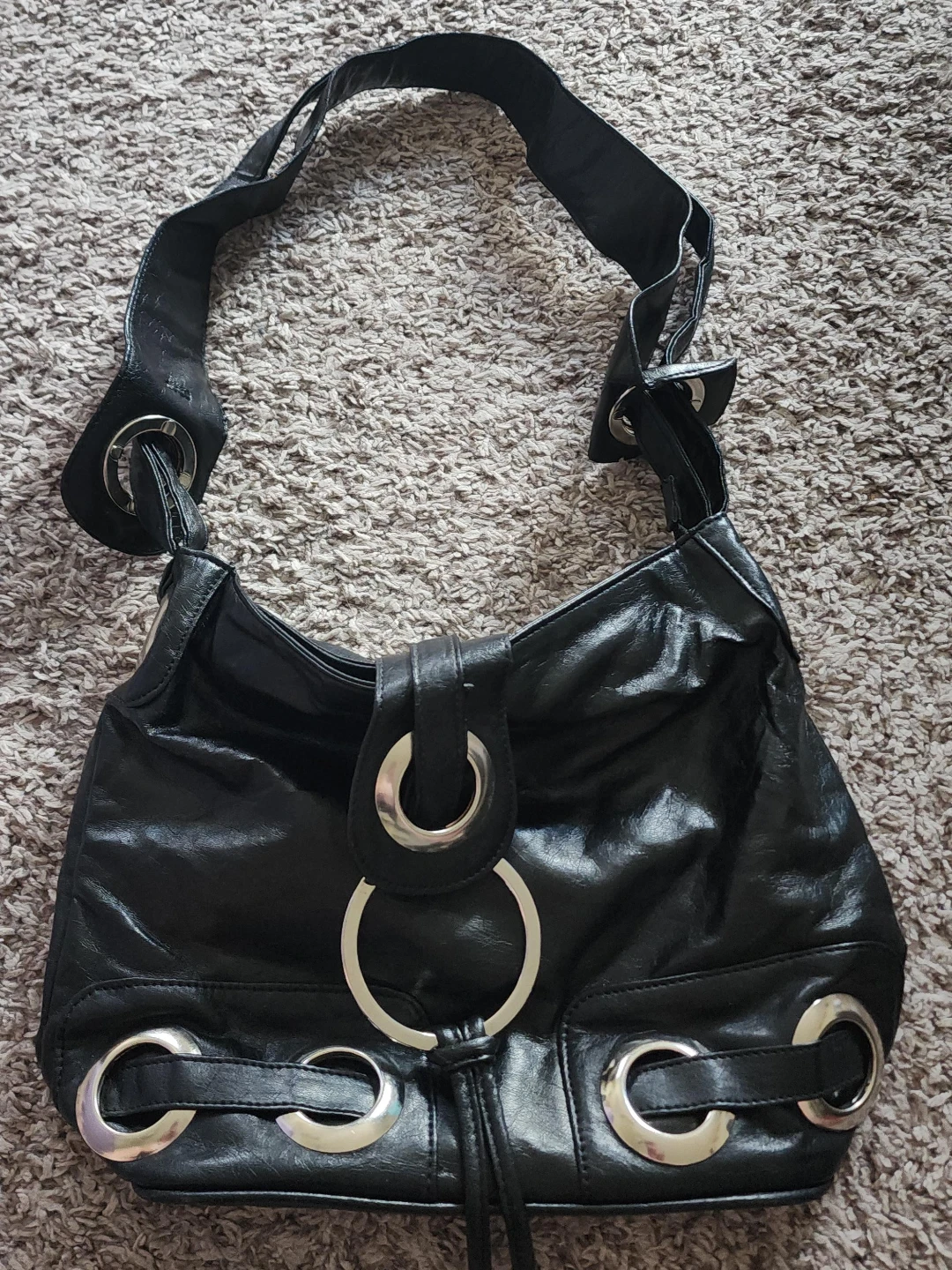 Black Leather Shoulder Bag