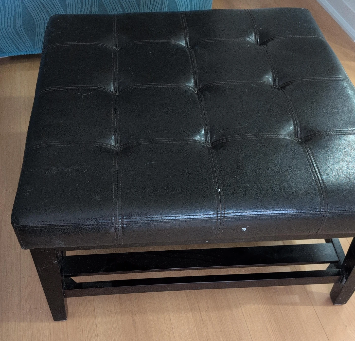 Black Tufted Storage Ottoman pick up as