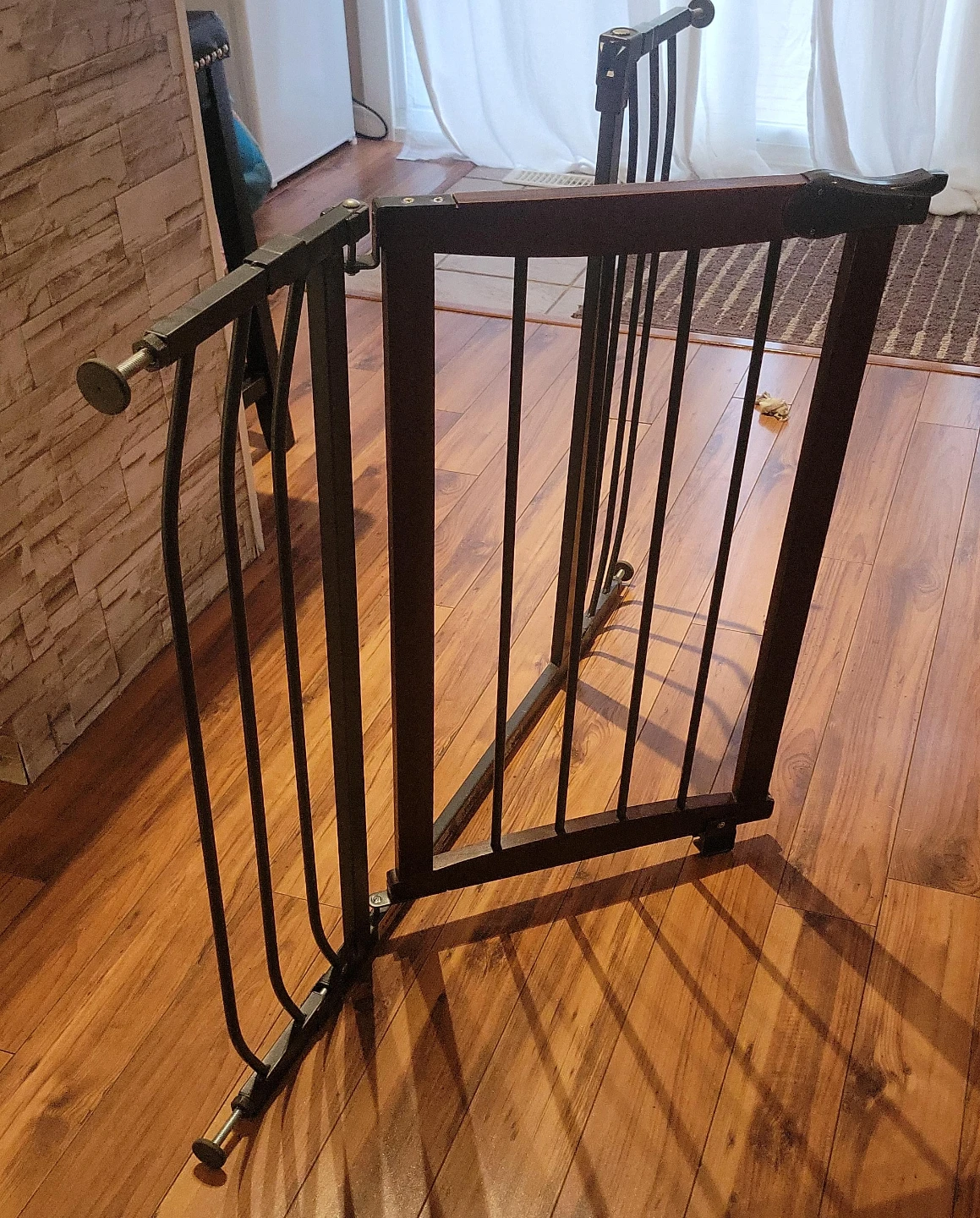 Dark Wood and Metal Baby Gate