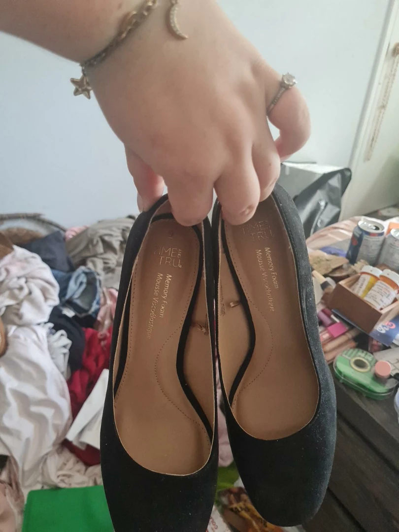 Time and Tru Black Memory Foam Flats