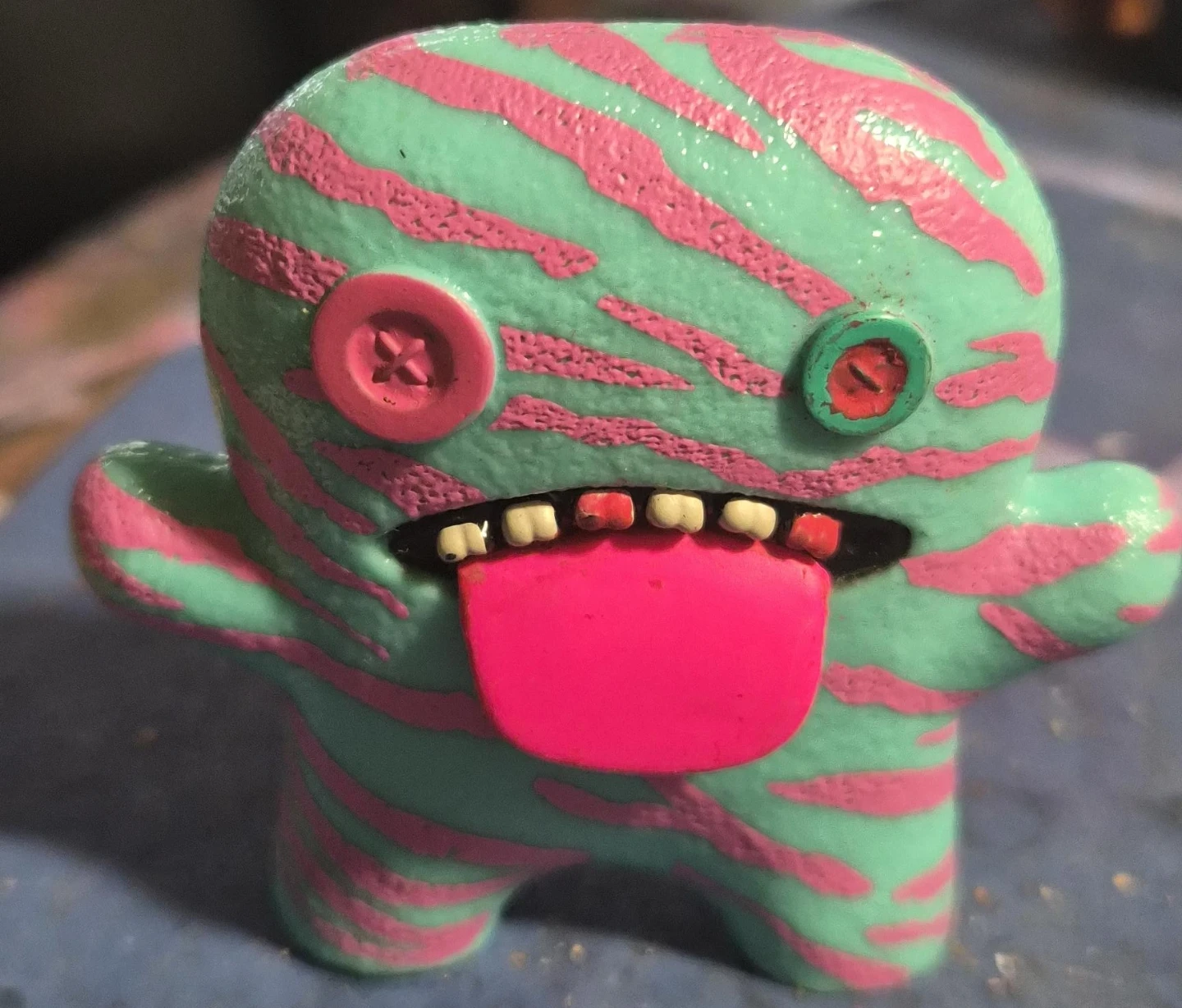 Mint and Pink Ugly Monster Figure