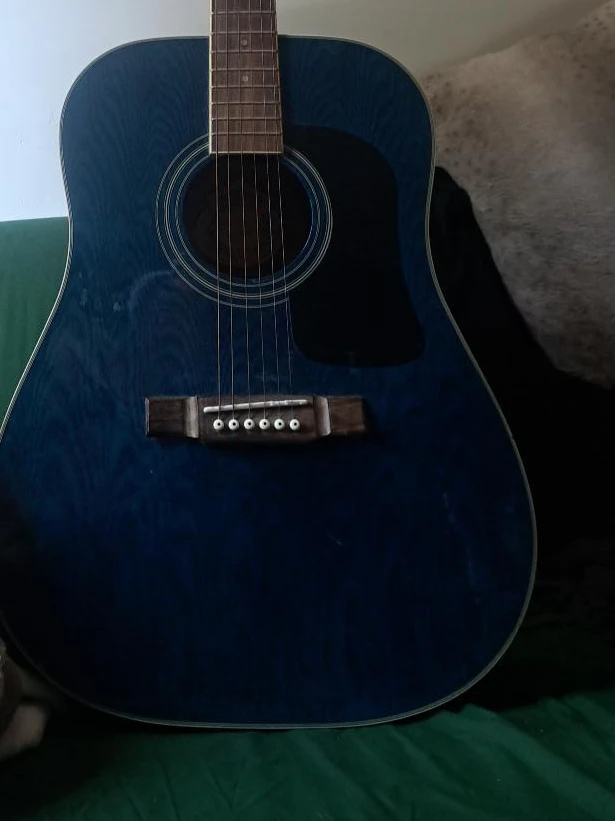 Blue Acoustic Guitar