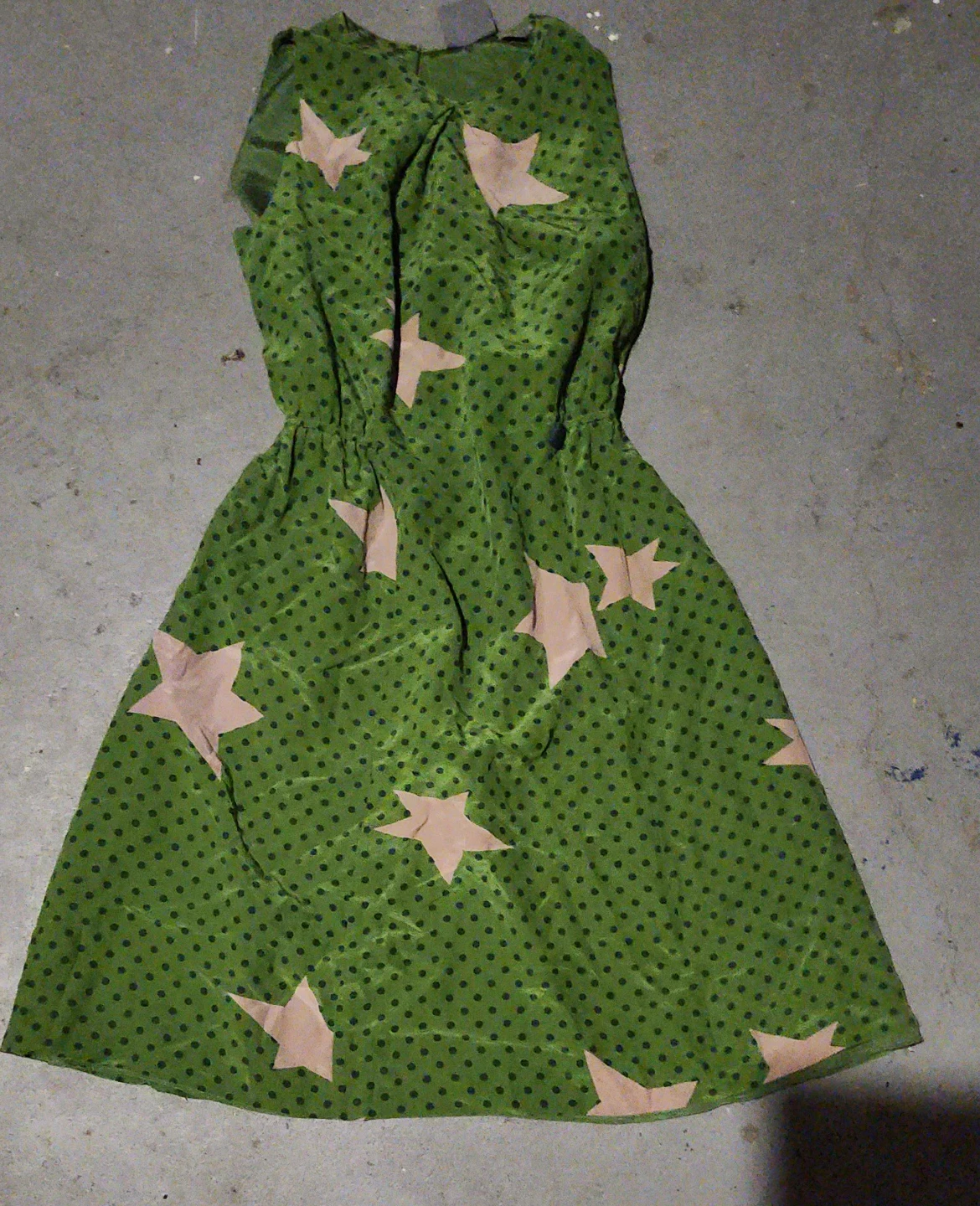 Green Star and Dot Pattern Dress