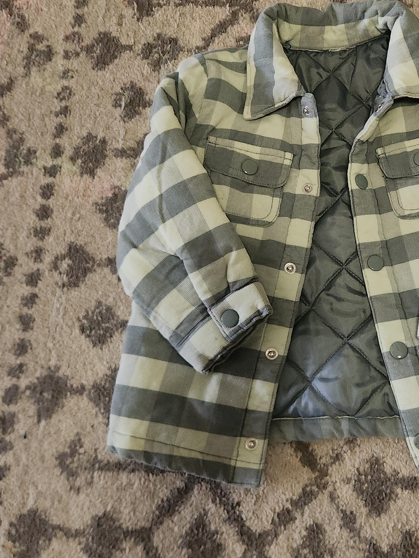 Quilted Plaid Shirt Jacket