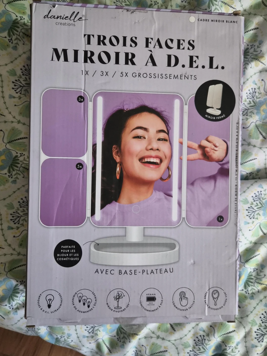 Danielle Creations Tri-Fold LED Makeup Mirror