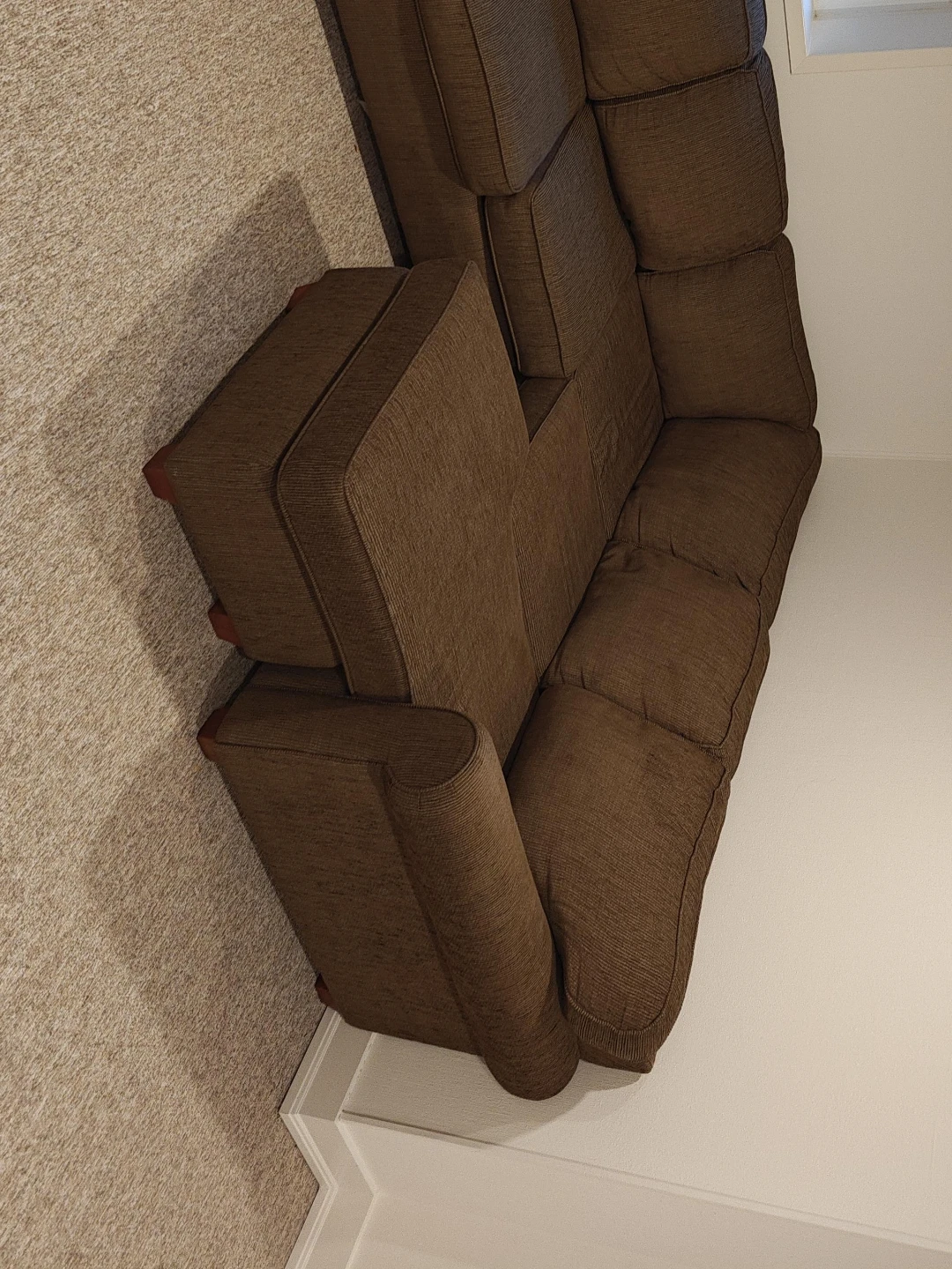 Brown Sectional Sofa with Chaise