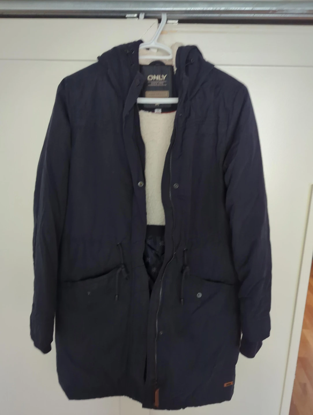 ONLY Navy Sherpa Lined Parka Jacket