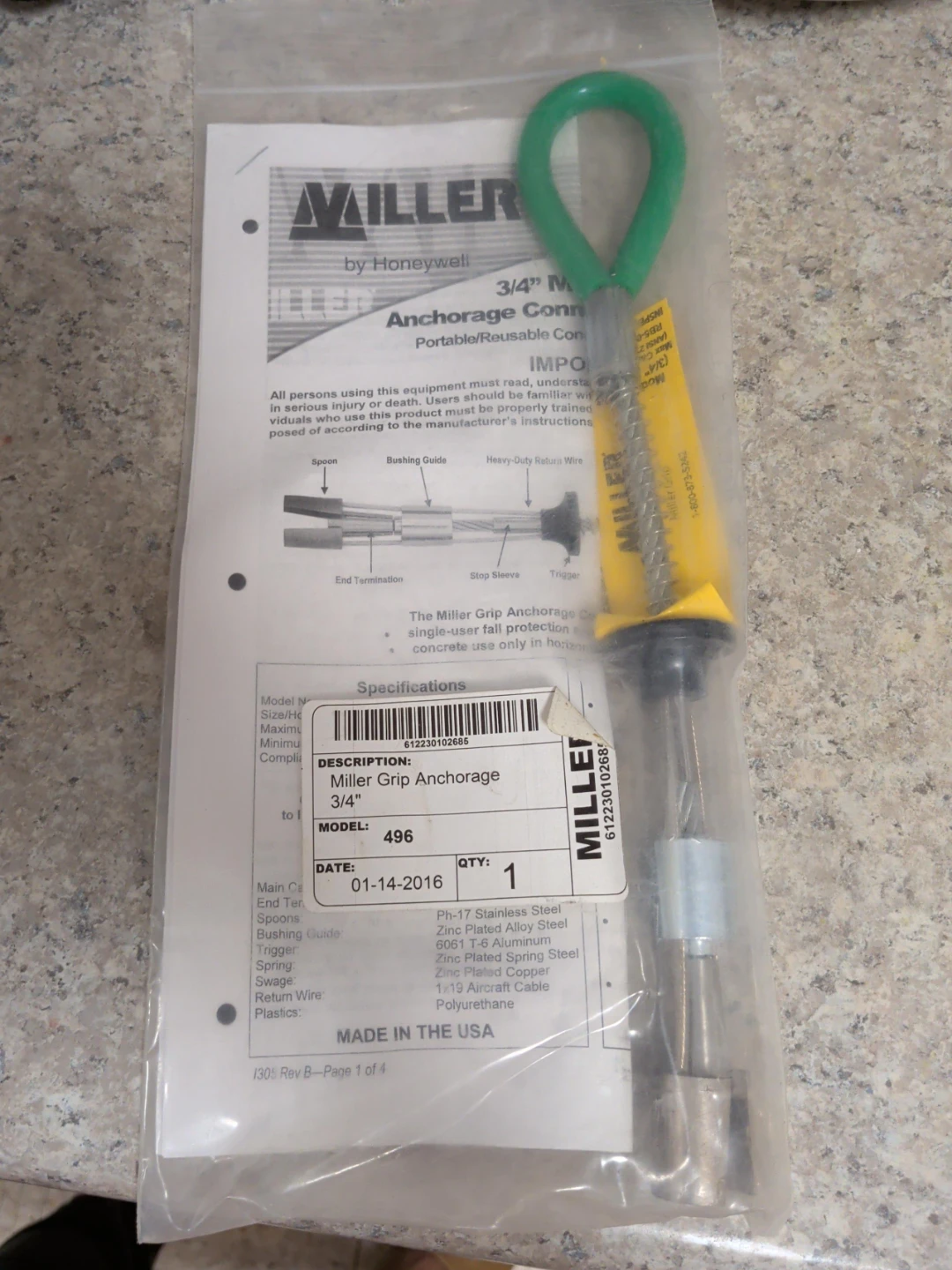 Miller Grip Anchorage 3/4" Model 496