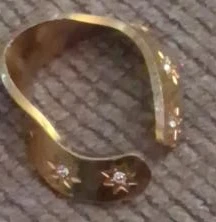 Gold-tone Cuff Bracelet with Star Details