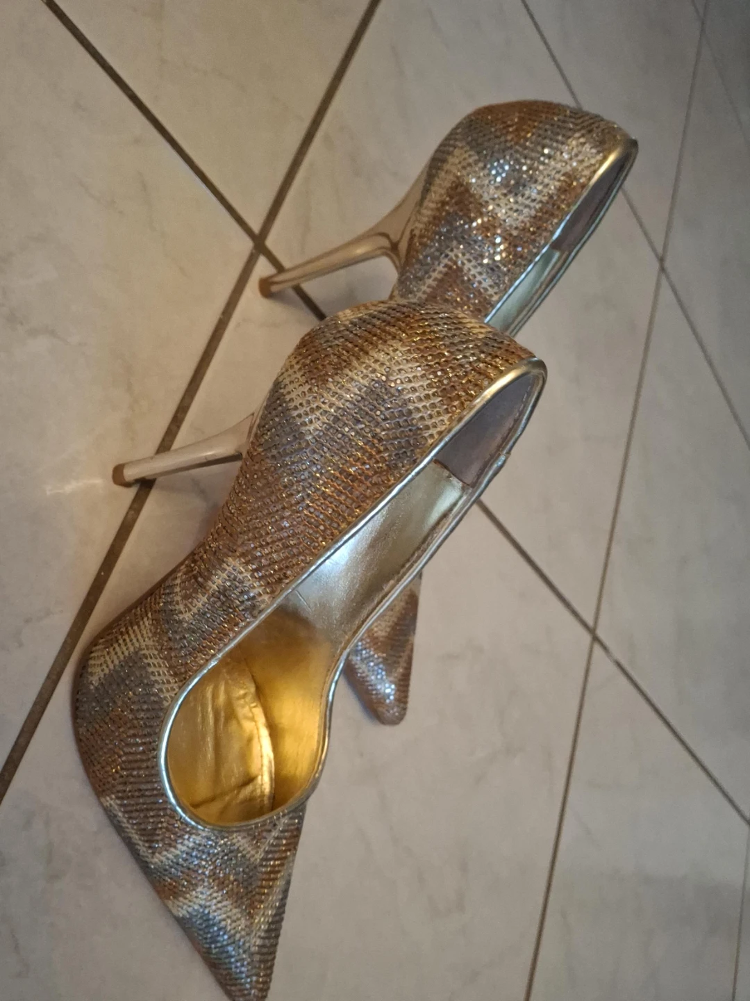 Sparkly Gold & Silver Heels