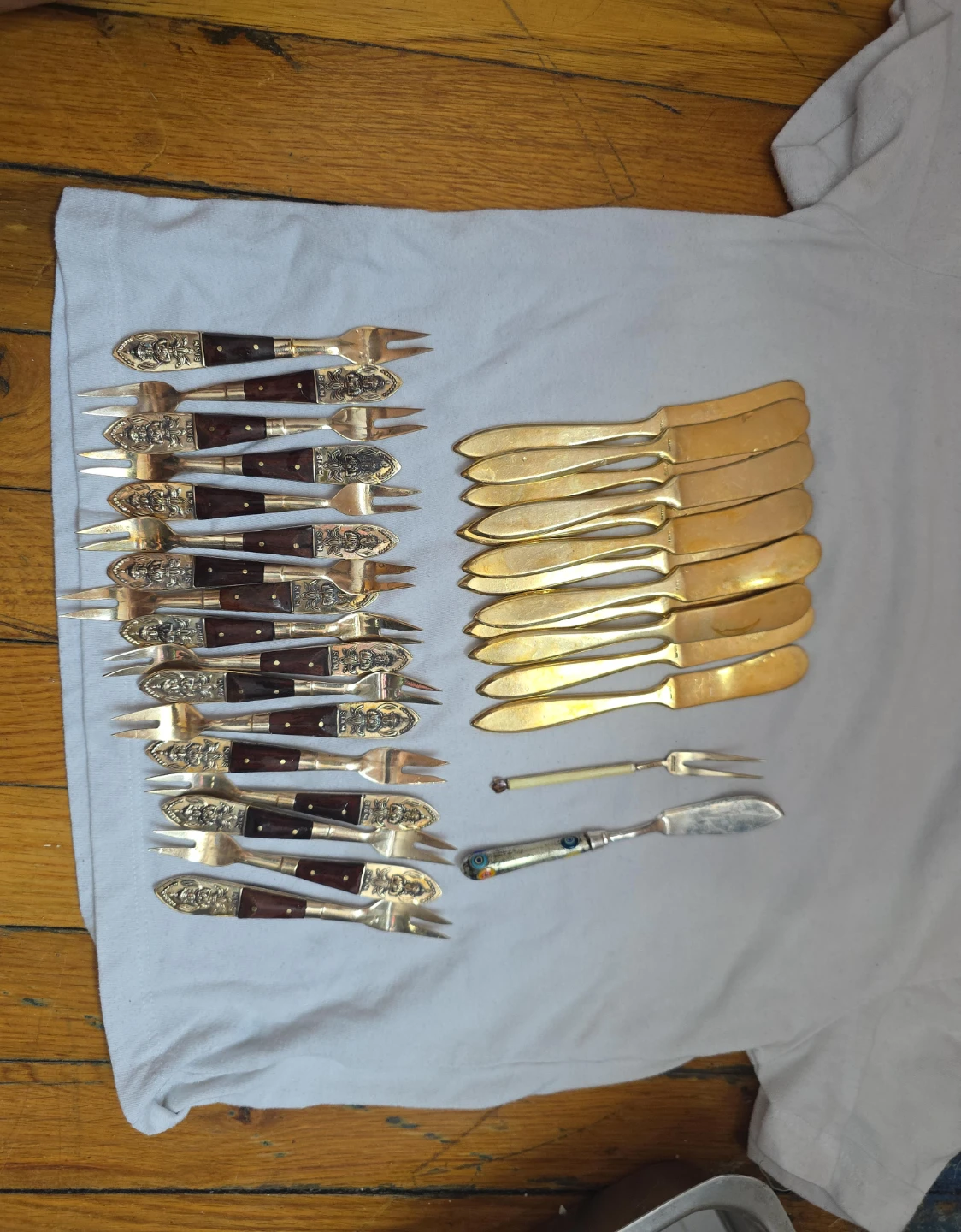 Vintage Cocktail Forks and Spreaders Set