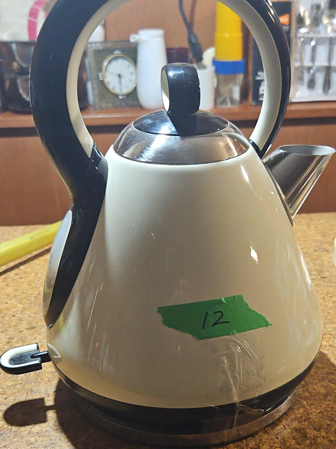 Cream and Black Electric Kettle
