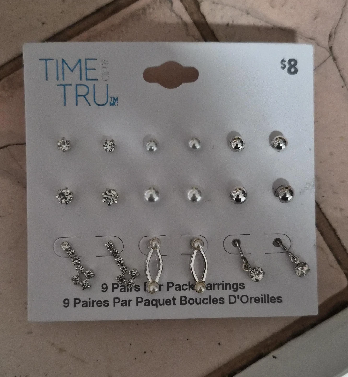 Time & Tru 9 Pair Earring Pack