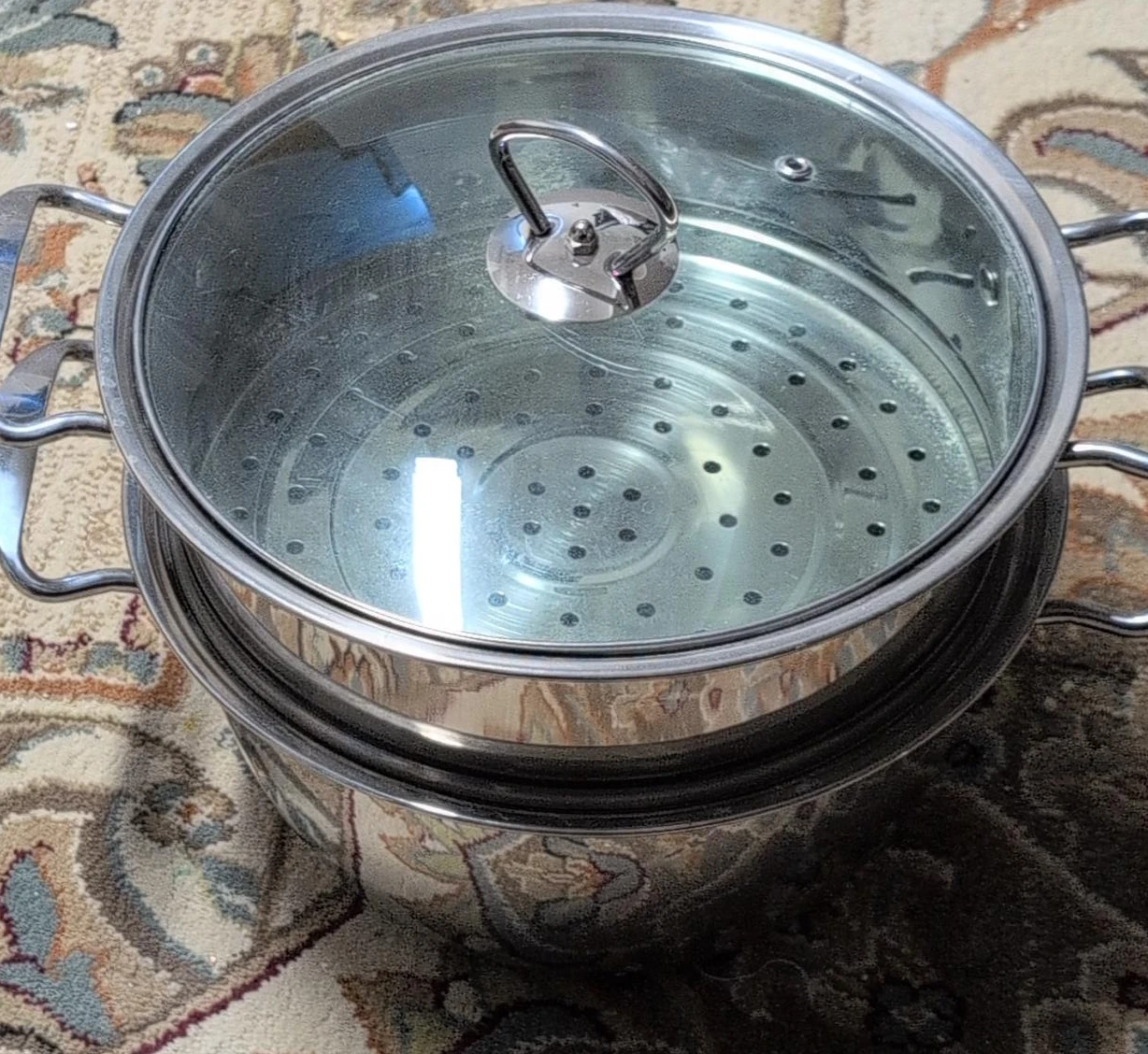 Stainless Steel Steamer Pot with Glass Lid