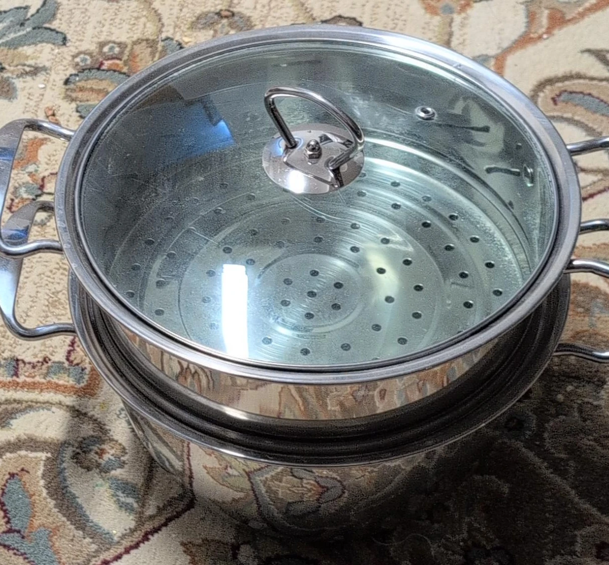 Stainless Steel Steamer Pot with Glass Lid