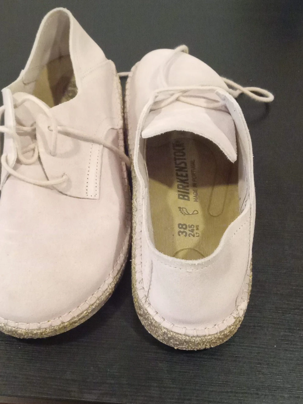 Birkenstock Pink Suede Lace-Up Shoes Size 38