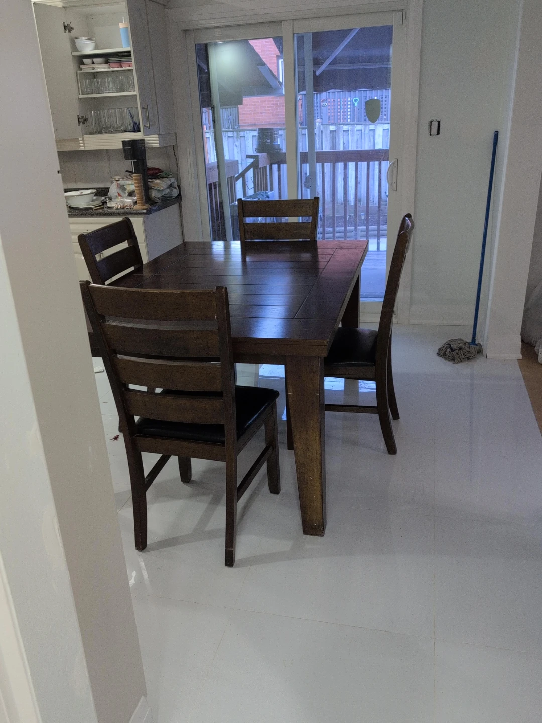 Wooden Dining Table with 4 Chairs