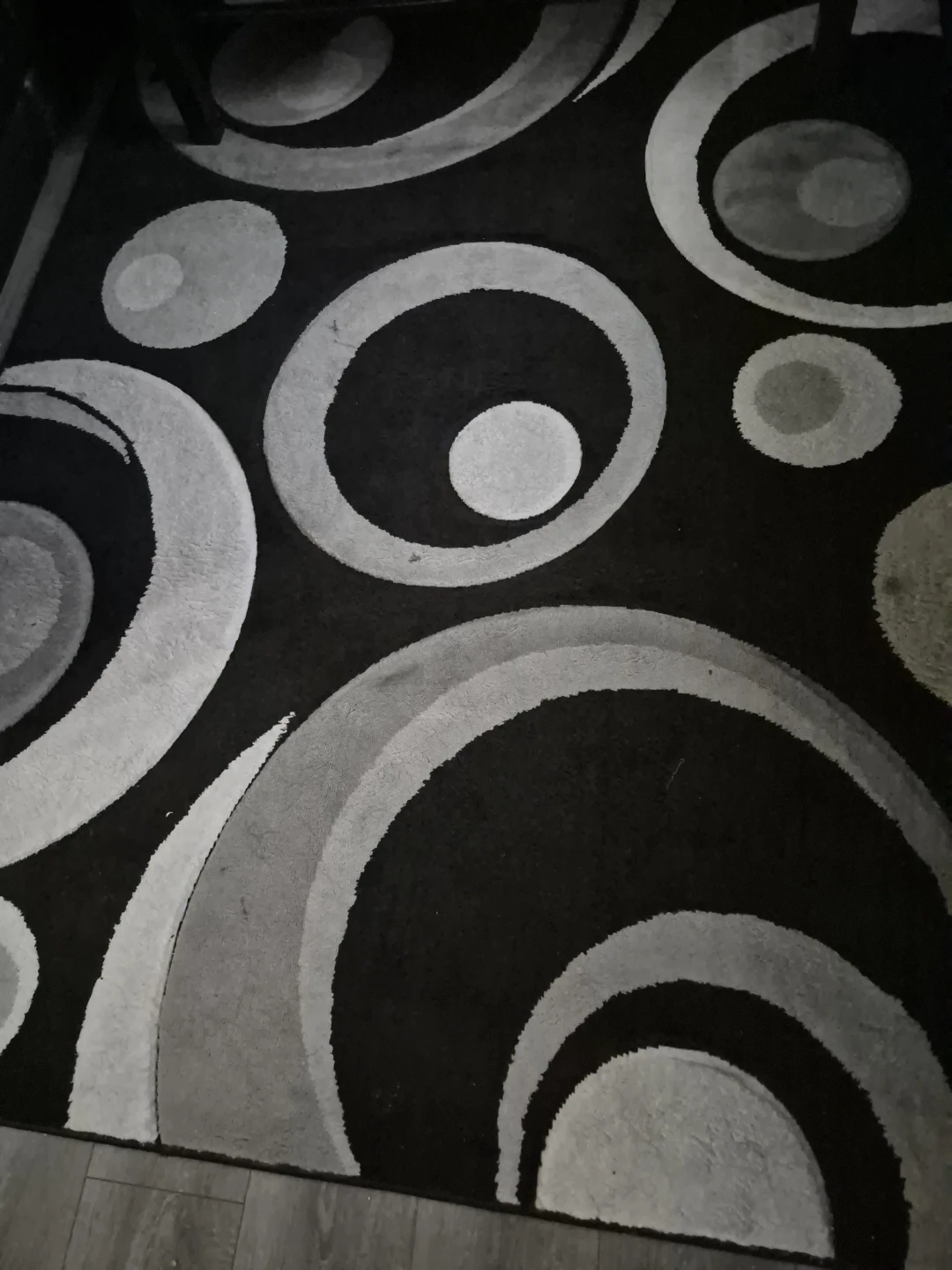 Black and Grey Swirl Rug