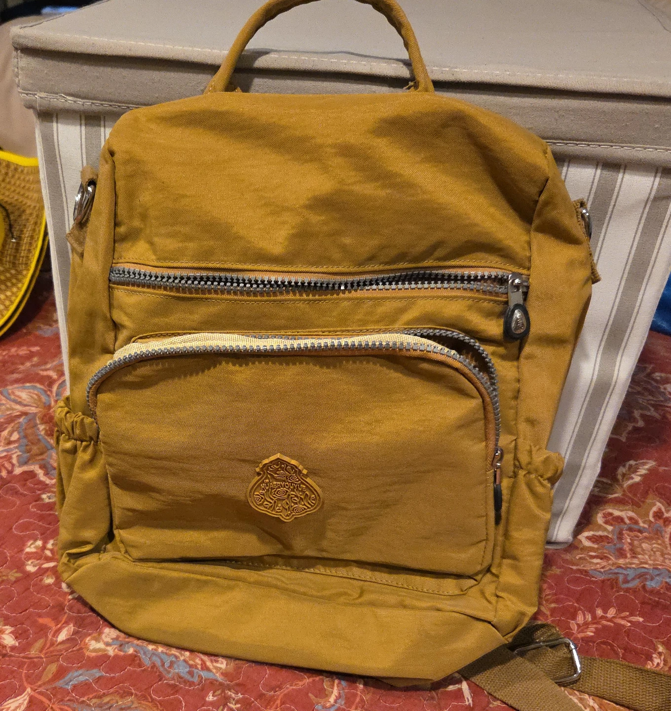 Yellow Nylon Backpack