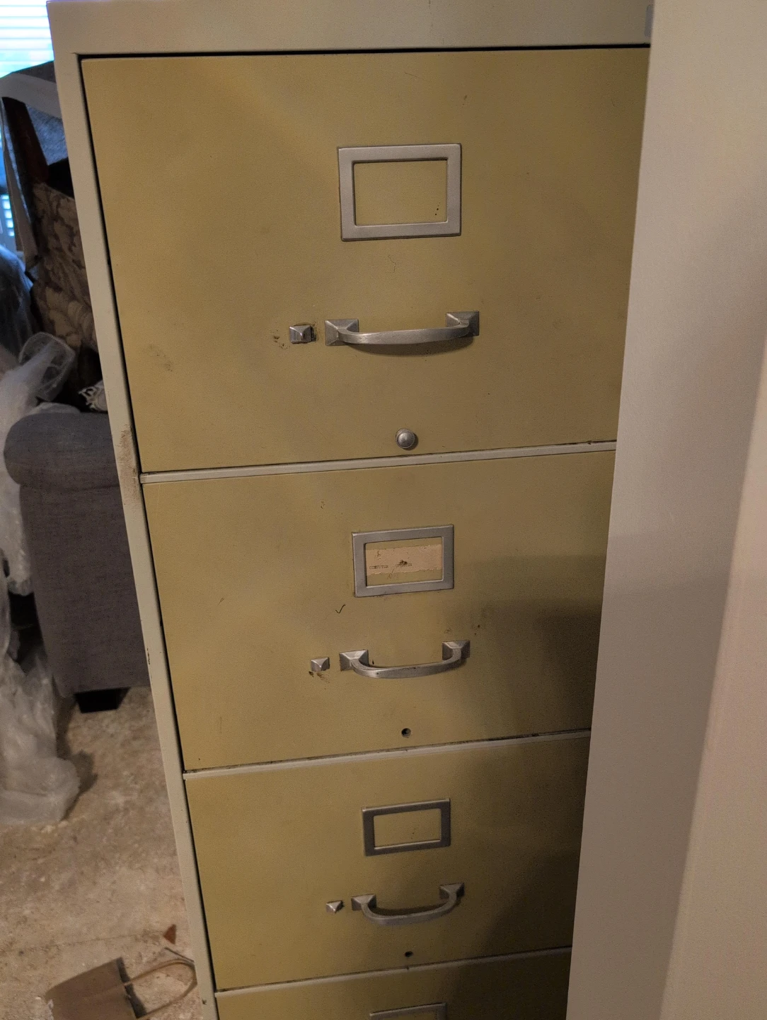 Vintage 4-Drawer Metal Filing Cabinet