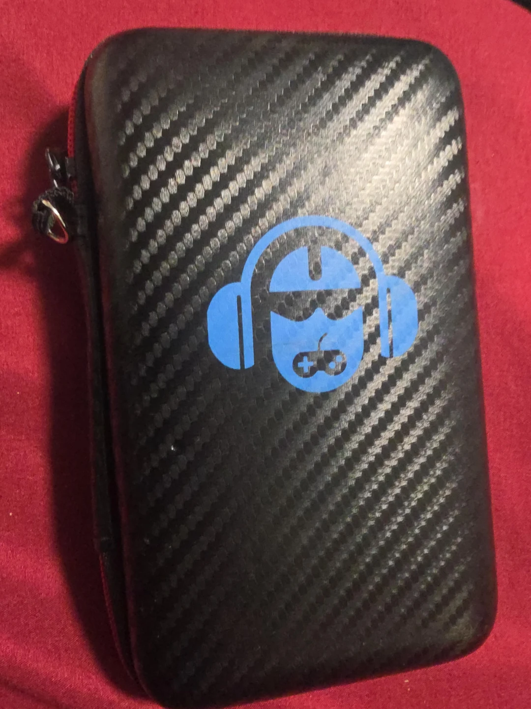 Handheld Game Console Case with Blue Logo